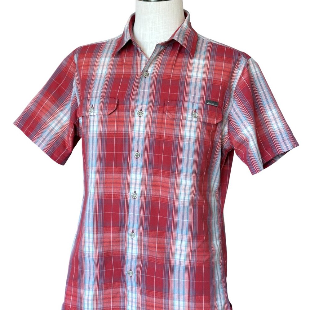 Eddie Bauer Plaid Shirt - Size Medium - Short Sleeve